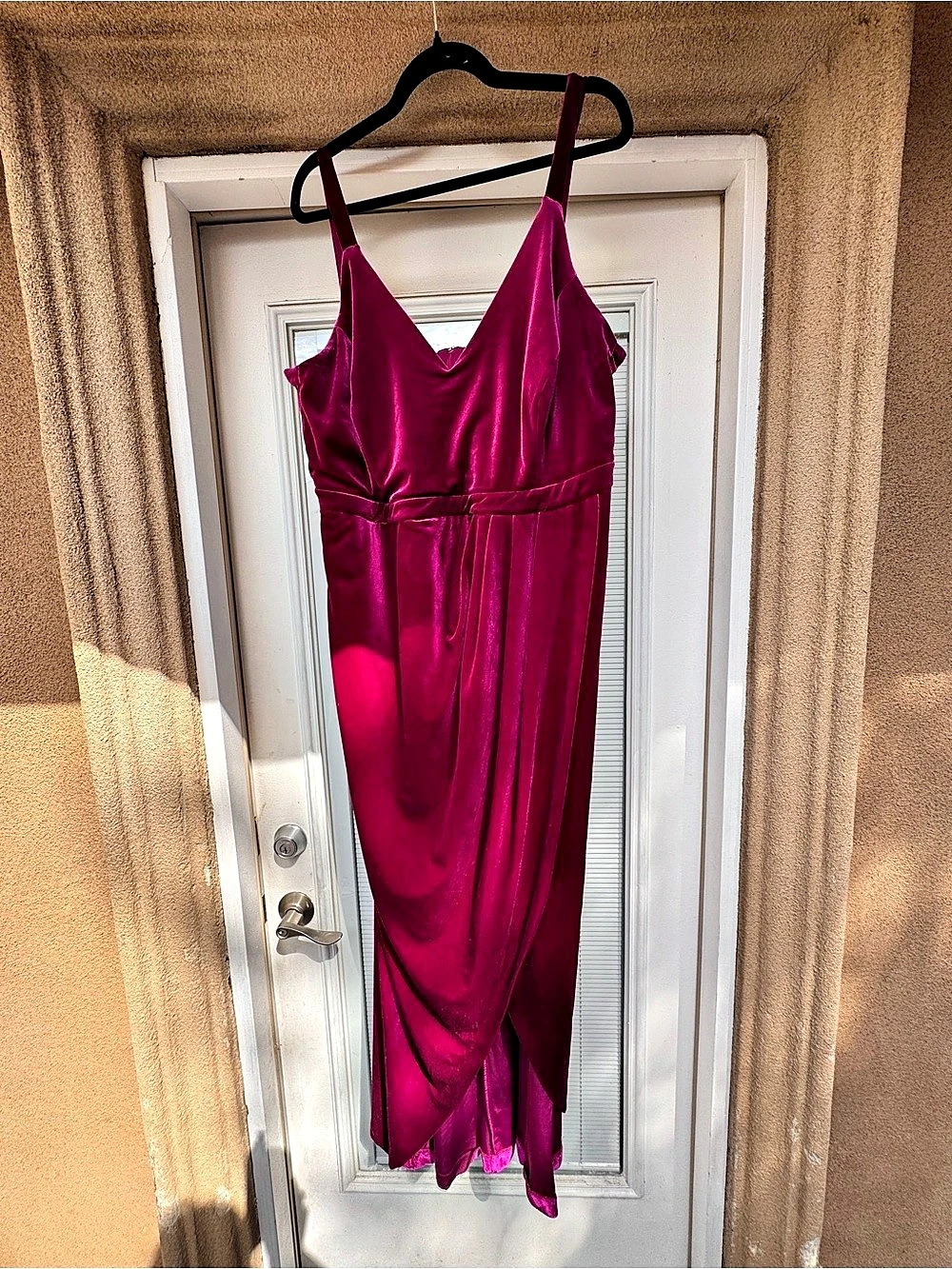 Velvet-Style Maxi Dress in Pink